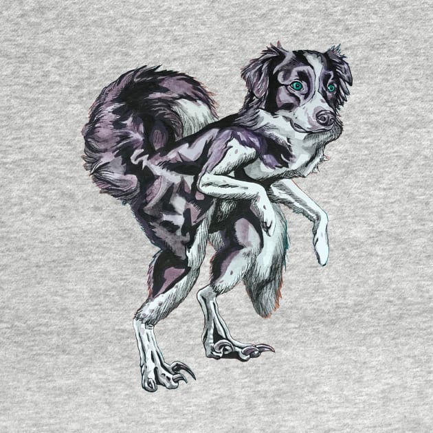 Border Collie Velociraptor by RaLiz